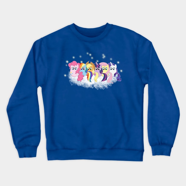 Pony Cloud Line Up Crewneck Sweatshirt by laurareid.artist